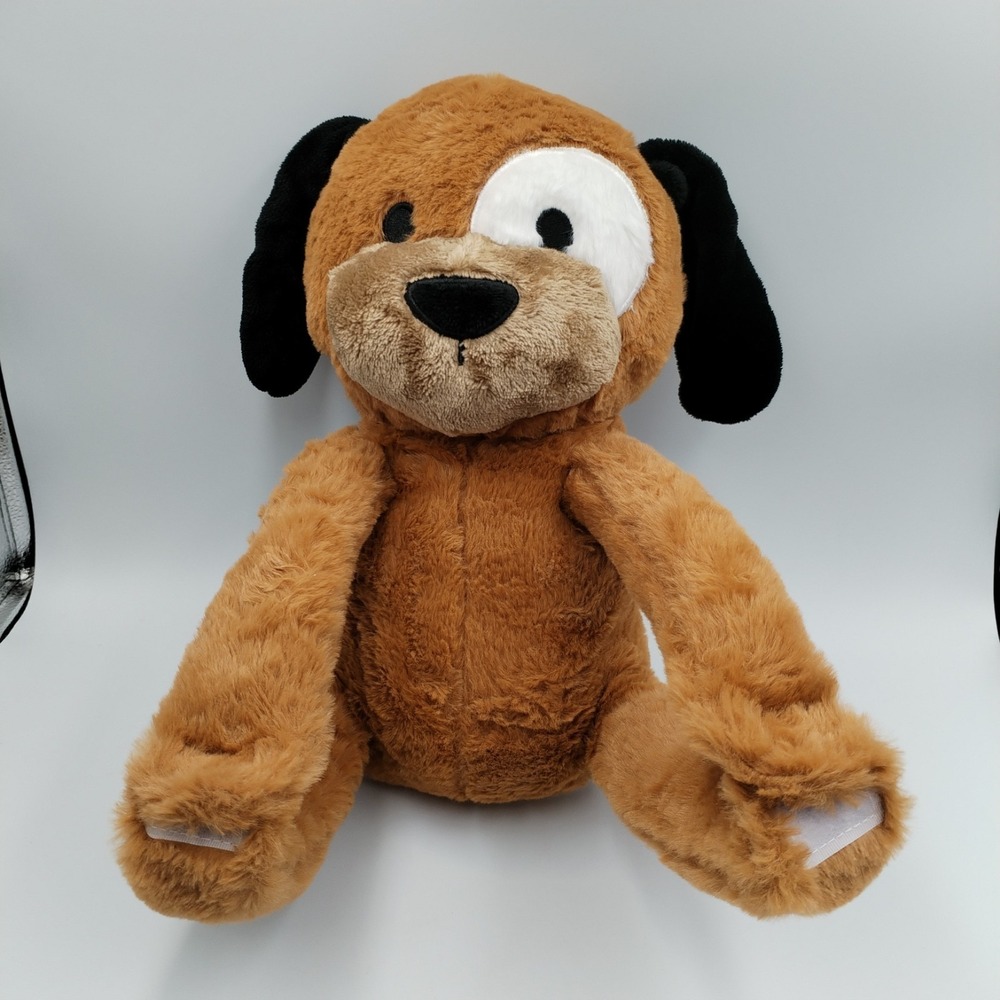 Joann Stores Plush Dog Brown White Eye‎ Patch Black Ears Stuffed Animal 13" 2024